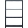Förvaringshylla svart 220 kg plast vidaXL 90 x 40 x 138 cm – miniatyr 2