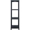 Förvaringshylla svart 220 kg plast vidaXL 90 x 40 x 138 cm – miniatyr 3