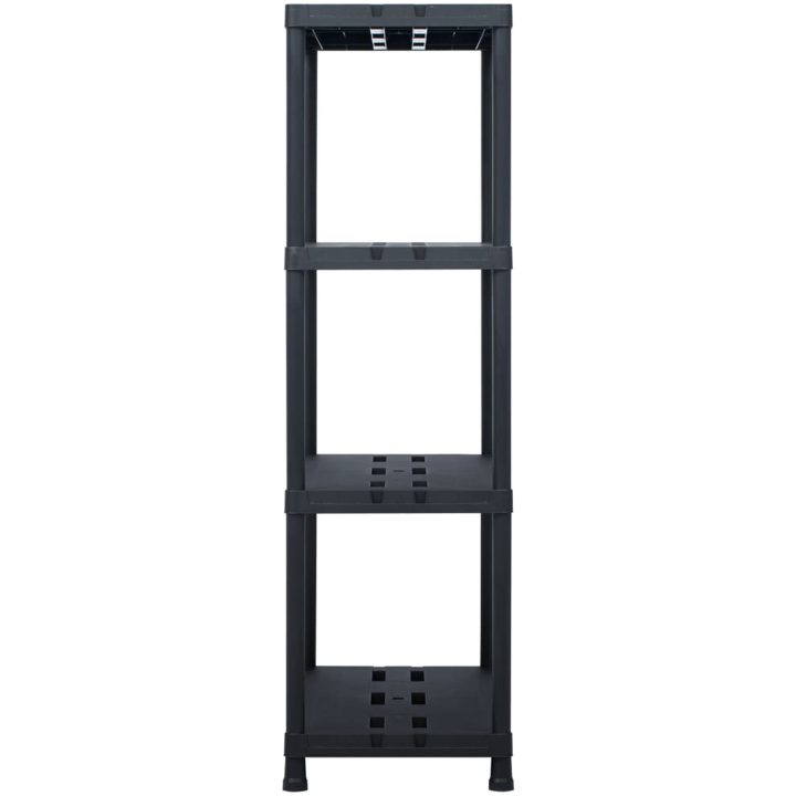 Förvaringshylla svart 220 kg plast vidaXL 90 x 40 x 138 cm – bild 3
