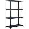Förvaringshylla svart 220 kg plast vidaXL 90 x 40 x 138 cm – miniatyr 1