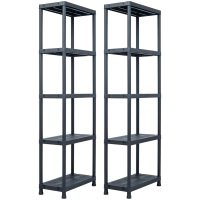 Förvaringshyllor 2 st svart 125 kg plast vidaXL
