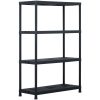Förvaringshyllor 2 st svart 220 kg plast vidaXL 90 x 40 x 138 cm – miniatyr 2