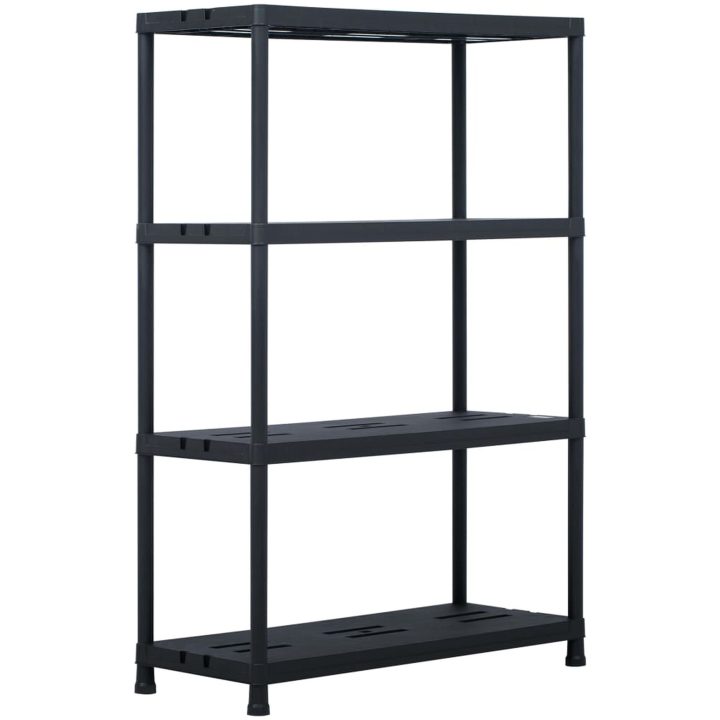 Förvaringshyllor 2 st svart 220 kg plast vidaXL 90 x 40 x 138 cm – bild 2