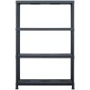 Förvaringshyllor 2 st svart 220 kg plast vidaXL 90 x 40 x 138 cm – miniatyr 3