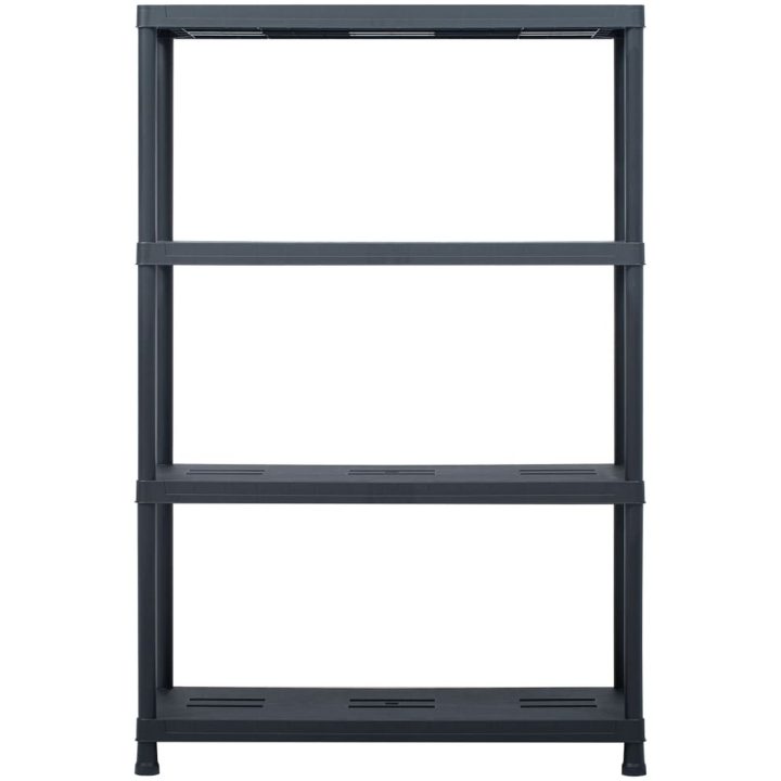 Förvaringshyllor 2 st svart 220 kg plast vidaXL 90 x 40 x 138 cm – bild 3