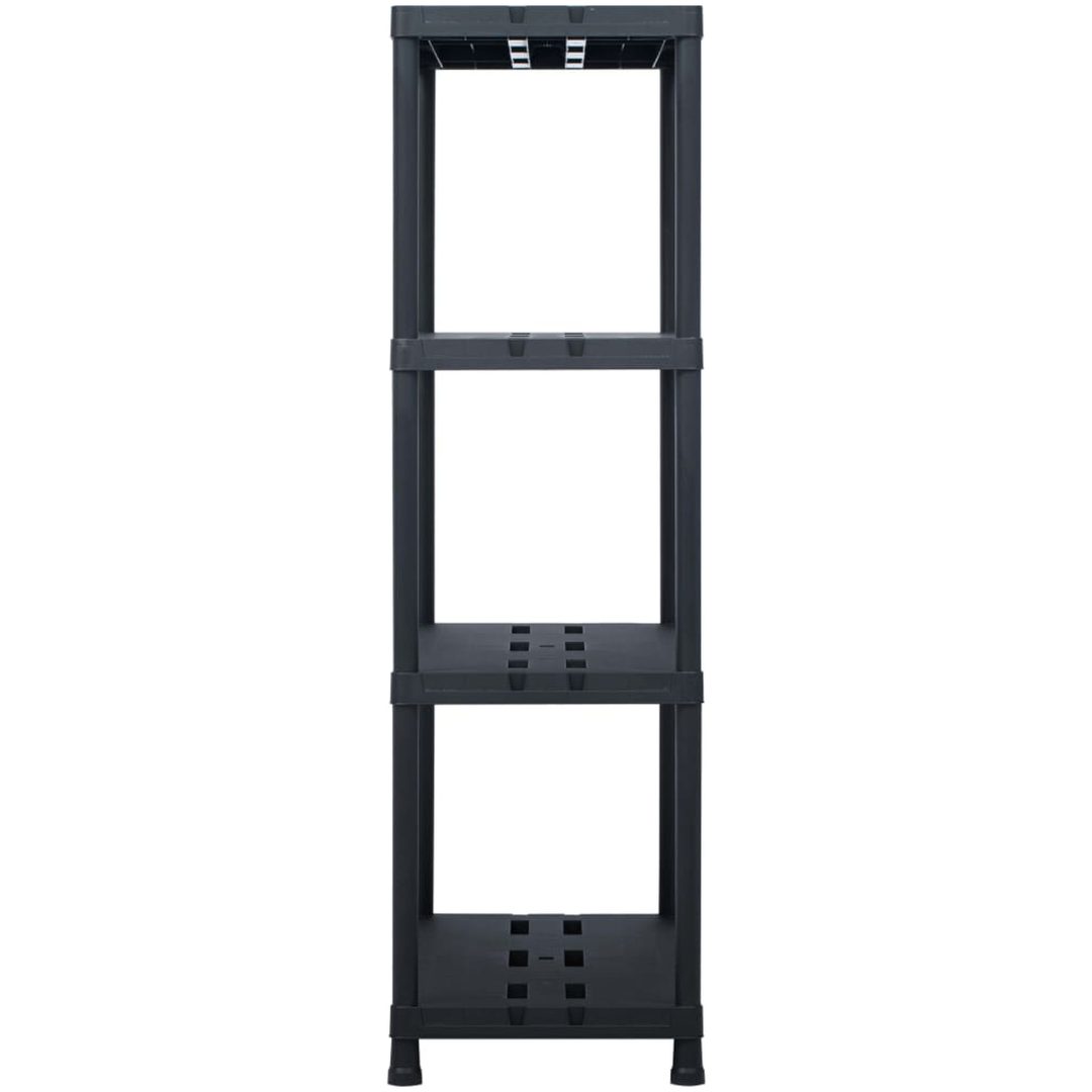 Förvaringshyllor 2 st svart 220 kg plast vidaXL 90 x 40 x 138 cm – bild 4