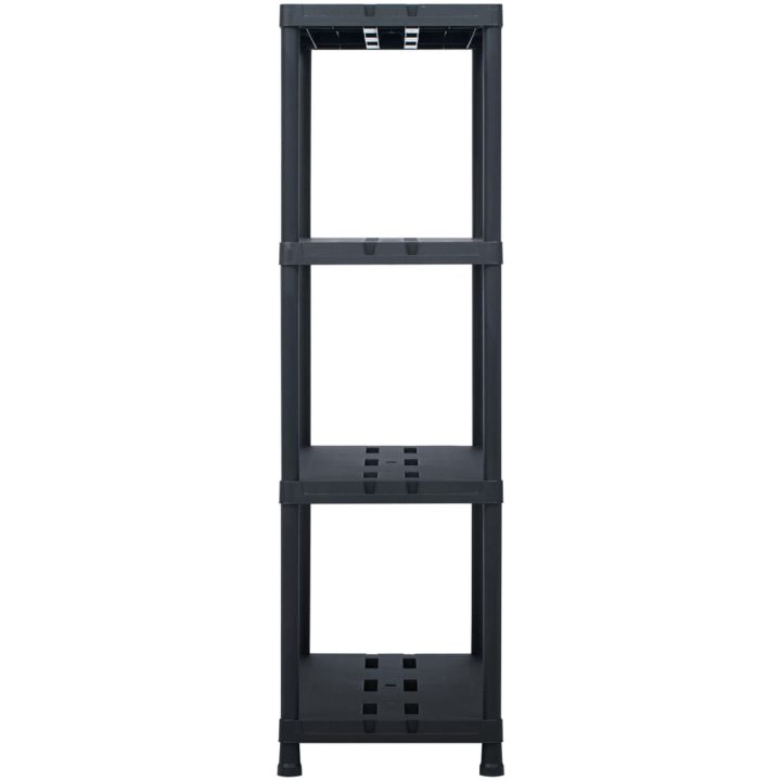 Förvaringshyllor 2 st svart 220 kg plast vidaXL 90 x 40 x 138 cm – bild 4