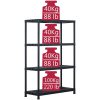 Förvaringshyllor 2 st svart 220 kg plast vidaXL 90 x 40 x 138 cm – miniatyr 7