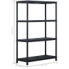 Förvaringshyllor 2 st svart 220 kg plast vidaXL 90 x 40 x 138 cm – miniatyr 8