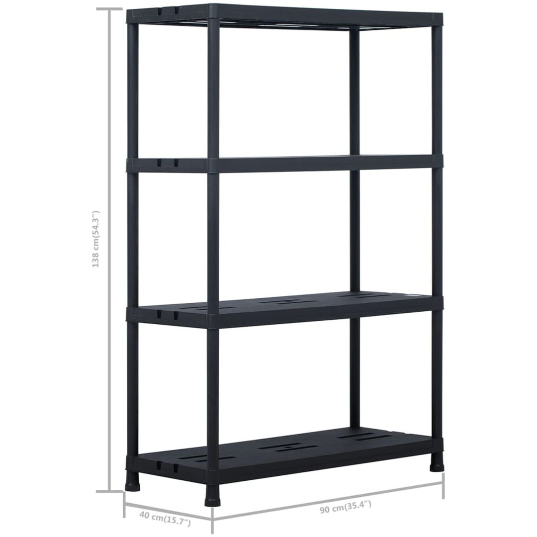 Förvaringshyllor 2 st svart 220 kg plast vidaXL 90 x 40 x 138 cm – bild 8