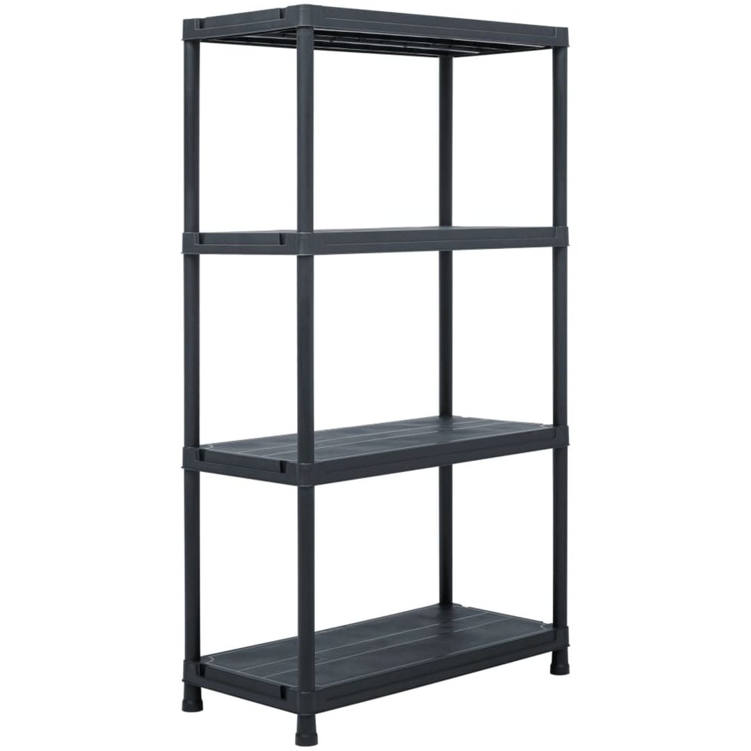 Förvaringshyllor 2 st svart plast vidaXL 60 x 30 x 138 cm – bild 2