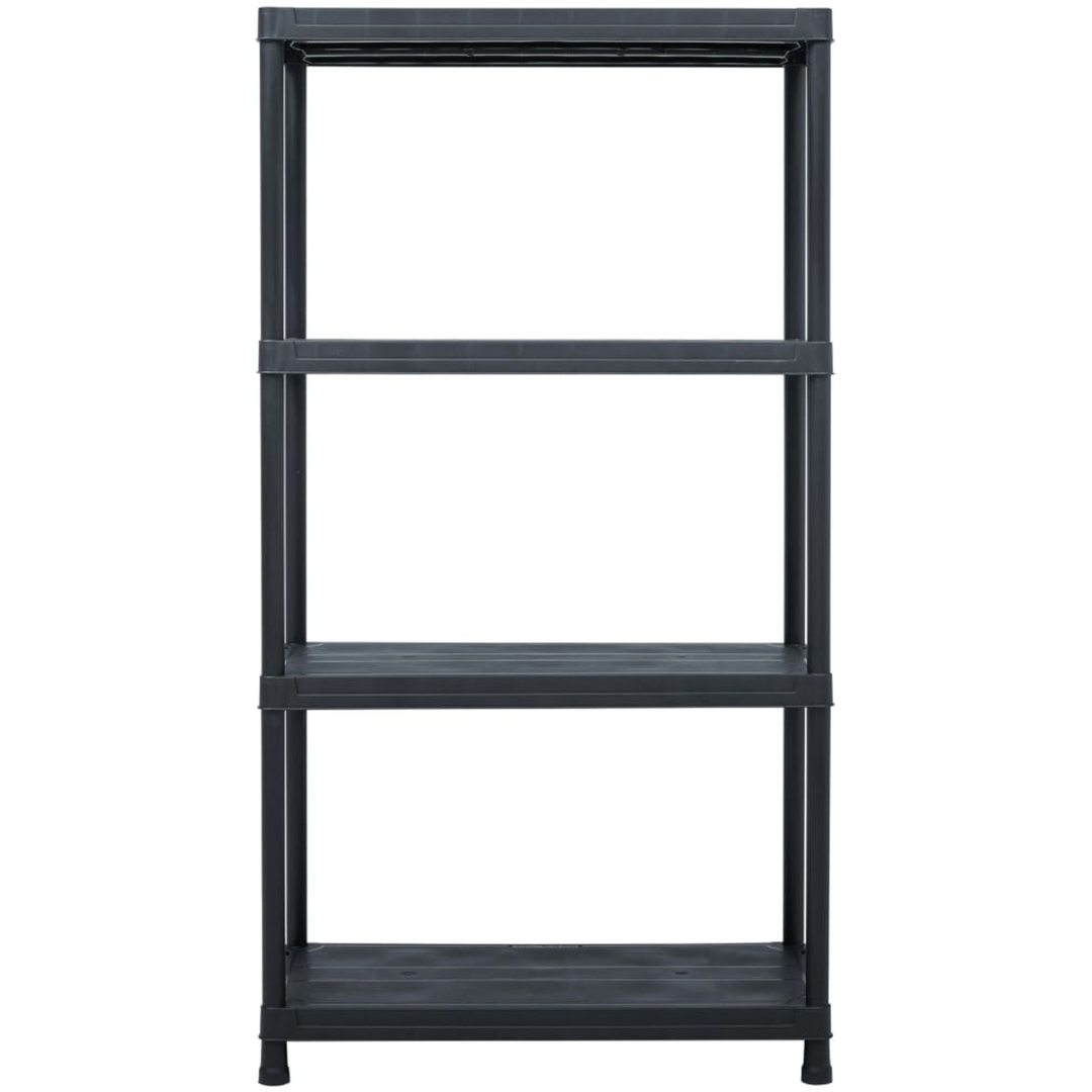 Förvaringshyllor 2 st svart plast vidaXL 60 x 30 x 138 cm – bild 3
