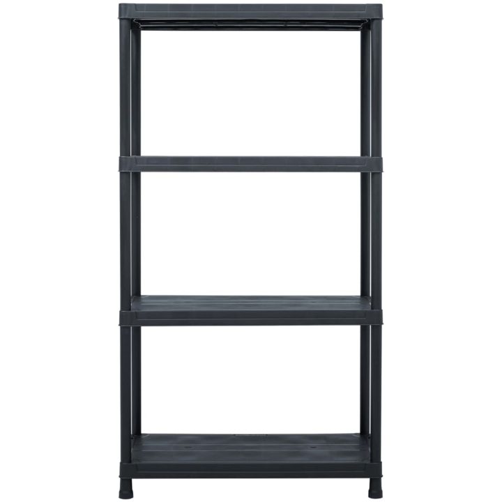 Förvaringshyllor 2 st svart plast vidaXL 60 x 30 x 138 cm – bild 3