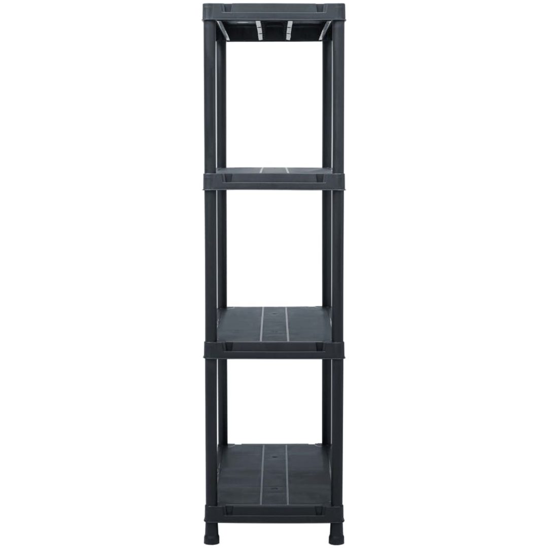 Förvaringshyllor 2 st svart plast vidaXL 60 x 30 x 138 cm – bild 4