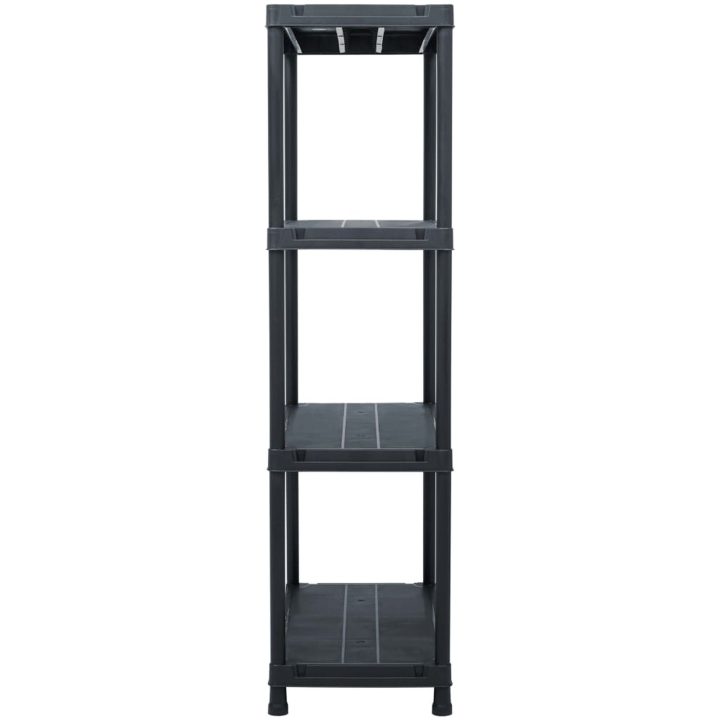 Förvaringshyllor 2 st svart plast vidaXL 60 x 30 x 138 cm – bild 4