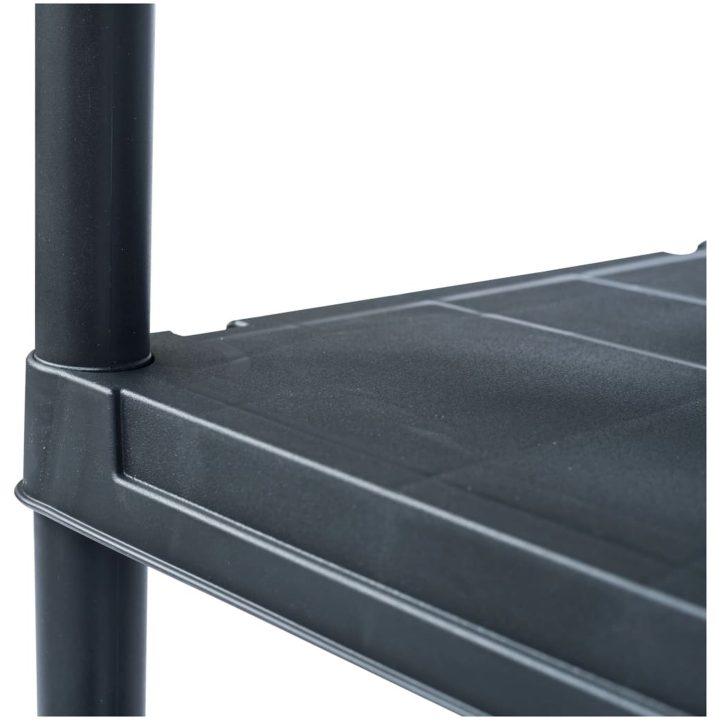 Förvaringshyllor 2 st svart plast vidaXL 60 x 30 x 138 cm – bild 5