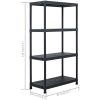 Förvaringshyllor 2 st svart plast vidaXL 60 x 30 x 138 cm – miniatyr 9