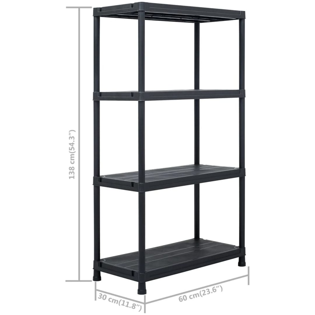 Förvaringshyllor 2 st svart plast vidaXL 60 x 30 x 138 cm – bild 9