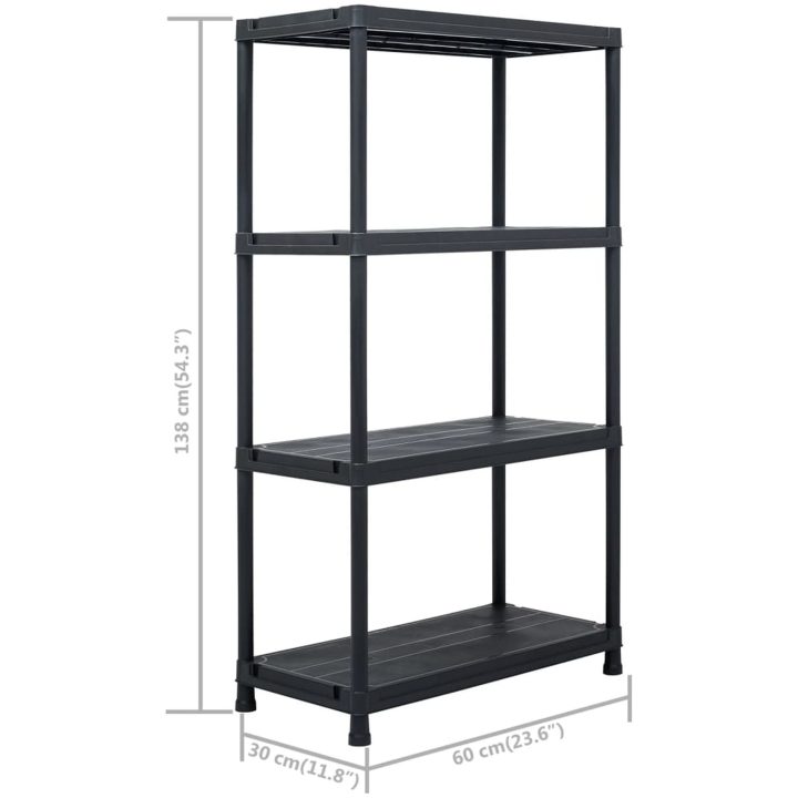 Förvaringshyllor 2 st svart plast vidaXL 60 x 30 x 138 cm – bild 9