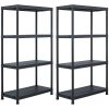 Förvaringshyllor 2 st svart plast vidaXL 60 x 30 x 138 cm – miniatyr 1