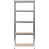 Förvaringshyllor 3 st silver stål & konstruerat trä 5 hyllplan vidaXL 75 x 30 x 172 cm – miniatyr 3