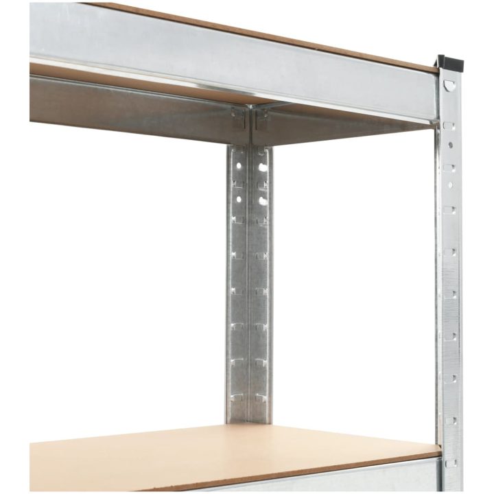 Förvaringshyllor 3 st silver stål & konstruerat trä 5 hyllplan vidaXL 75 x 30 x 172 cm – bild 6