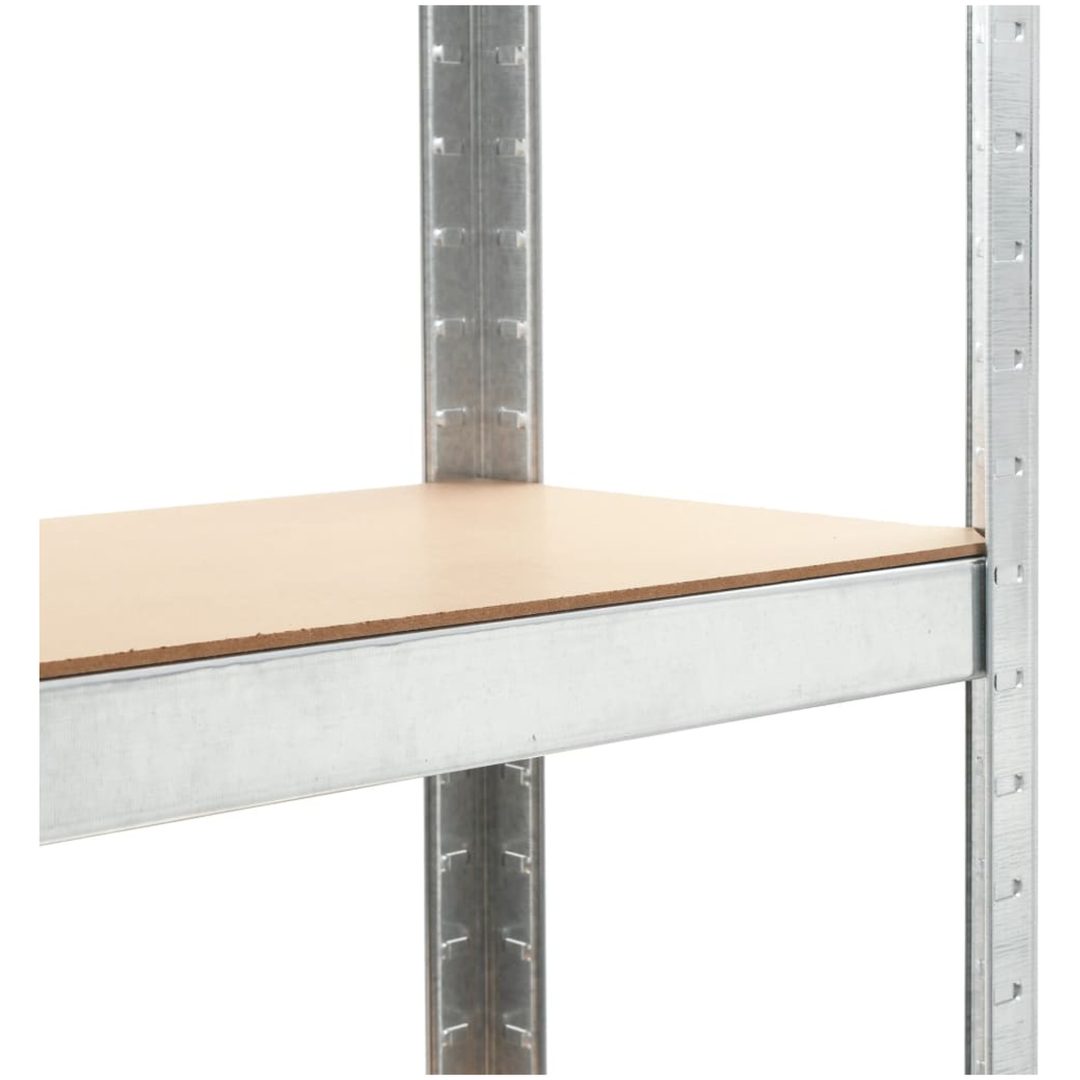 Förvaringshyllor 3 st silver stål & konstruerat trä 5 hyllplan vidaXL 75 x 30 x 172 cm – bild 7