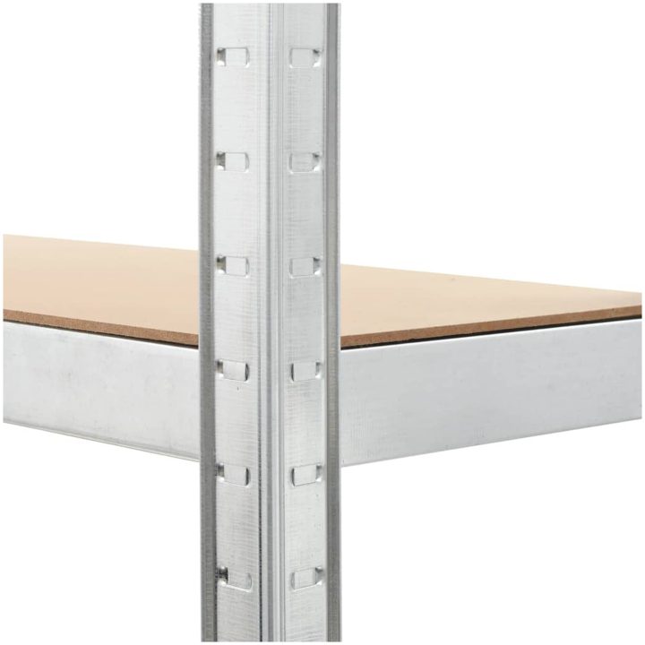 Förvaringshyllor 3 st silver stål & konstruerat trä 5 hyllplan vidaXL 75 x 30 x 172 cm – bild 8