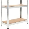 Förvaringshyllor 3 st silver stål & konstruerat trä 5 hyllplan vidaXL 75 x 30 x 172 cm – miniatyr 9