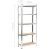 Förvaringshyllor 3 st silver stål & konstruerat trä 5 hyllplan vidaXL 75 x 30 x 172 cm – miniatyr 10