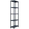 Förvaringshyllor 5 st svart 125 kg plast vidaXL 60 x 30 x 180 cm – miniatyr 2