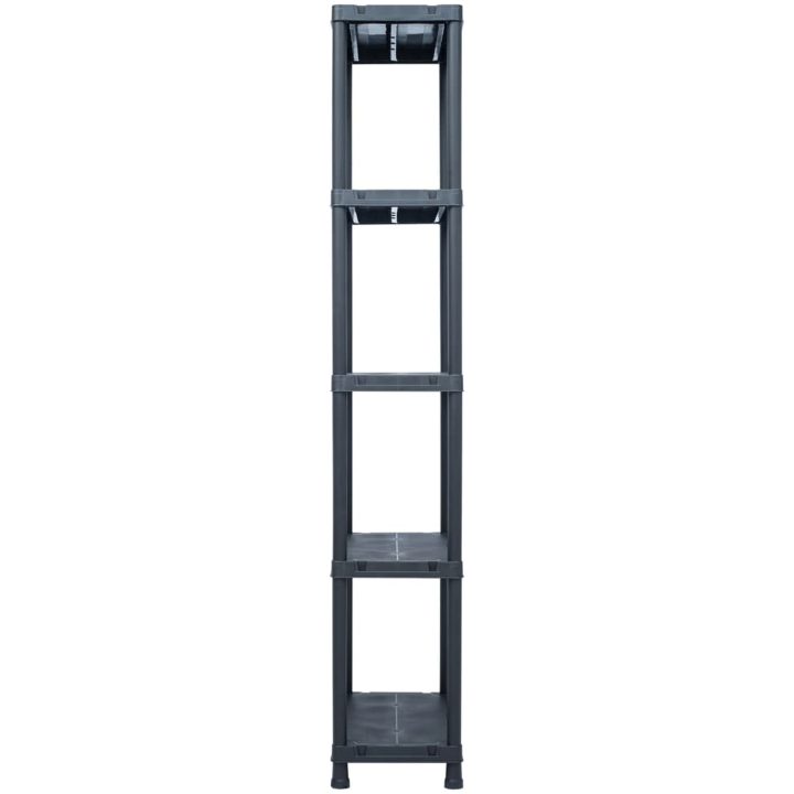 Förvaringshyllor 5 st svart 125 kg plast vidaXL 60 x 30 x 180 cm – bild 4