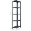 Förvaringshyllor 5 st svart 125 kg plast vidaXL 60 x 30 x 180 cm – miniatyr 9