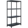 Förvaringshyllor 5 st svart plast vidaXL 60 x 30 x 138 cm – miniatyr 2