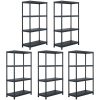 Förvaringshyllor 5 st svart plast vidaXL 60 x 30 x 138 cm – miniatyr 1