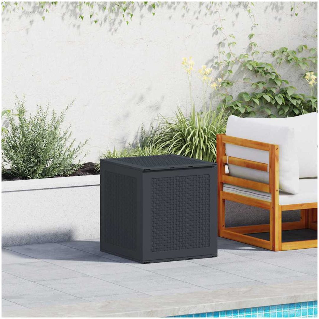 Förvaringslåda för trädgård antracit 55x53x57 cm PP vidaXL 55 x 52.5 x 57 cm