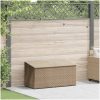 Förvaringslåda för trädgård beige konstrotting vidaXL 110 x 50 x 58 cm – miniatyr 2