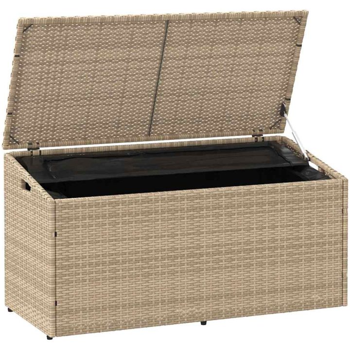 Förvaringslåda för trädgård beige konstrotting vidaXL 110 x 50 x 58 cm – bild 4