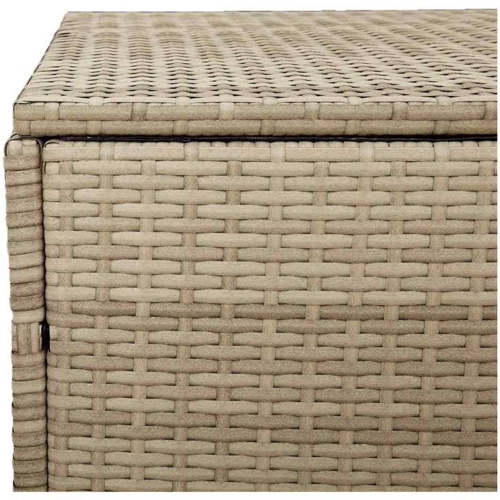 Förvaringslåda för trädgård beige konstrotting vidaXL 110 x 50 x 58 cm – bild 8