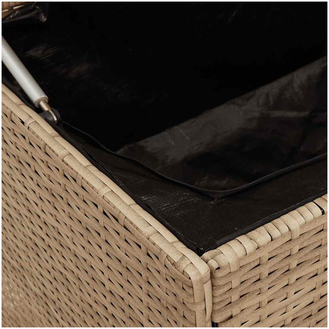 Förvaringslåda för trädgård beige konstrotting vidaXL 110 x 50 x 58 cm – bild 10