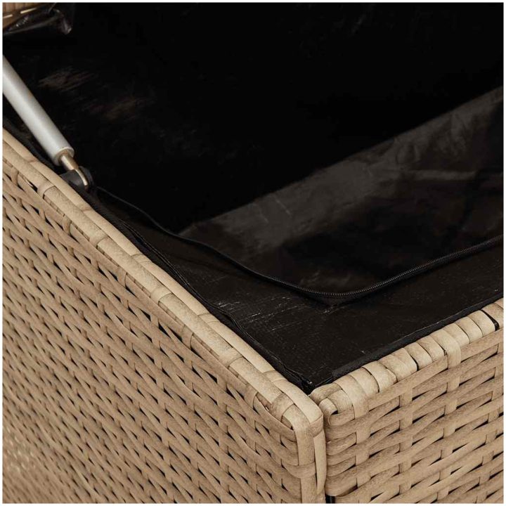 Förvaringslåda för trädgård beige konstrotting vidaXL 110 x 50 x 58 cm – bild 10