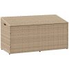 Förvaringslåda för trädgård beige konstrotting vidaXL 110 x 50 x 58 cm – miniatyr 1