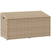 Förvaringslåda för trädgård beige konstrotting vidaXL