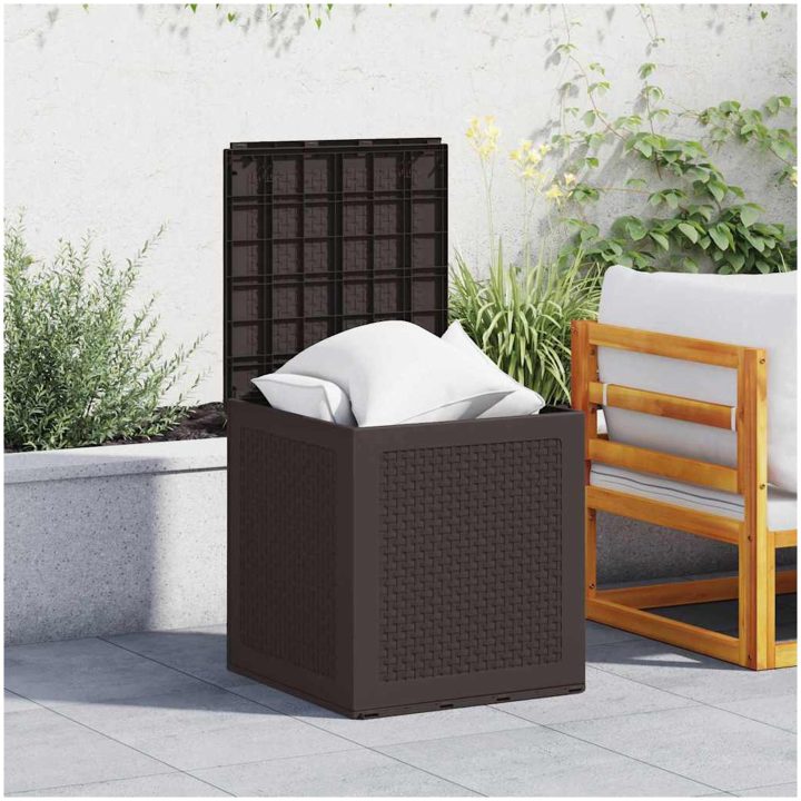 Förvaringslåda för trädgård brun 55x53x57 cm PP vidaXL 55 x 52.5 x 57 cm – bild 4