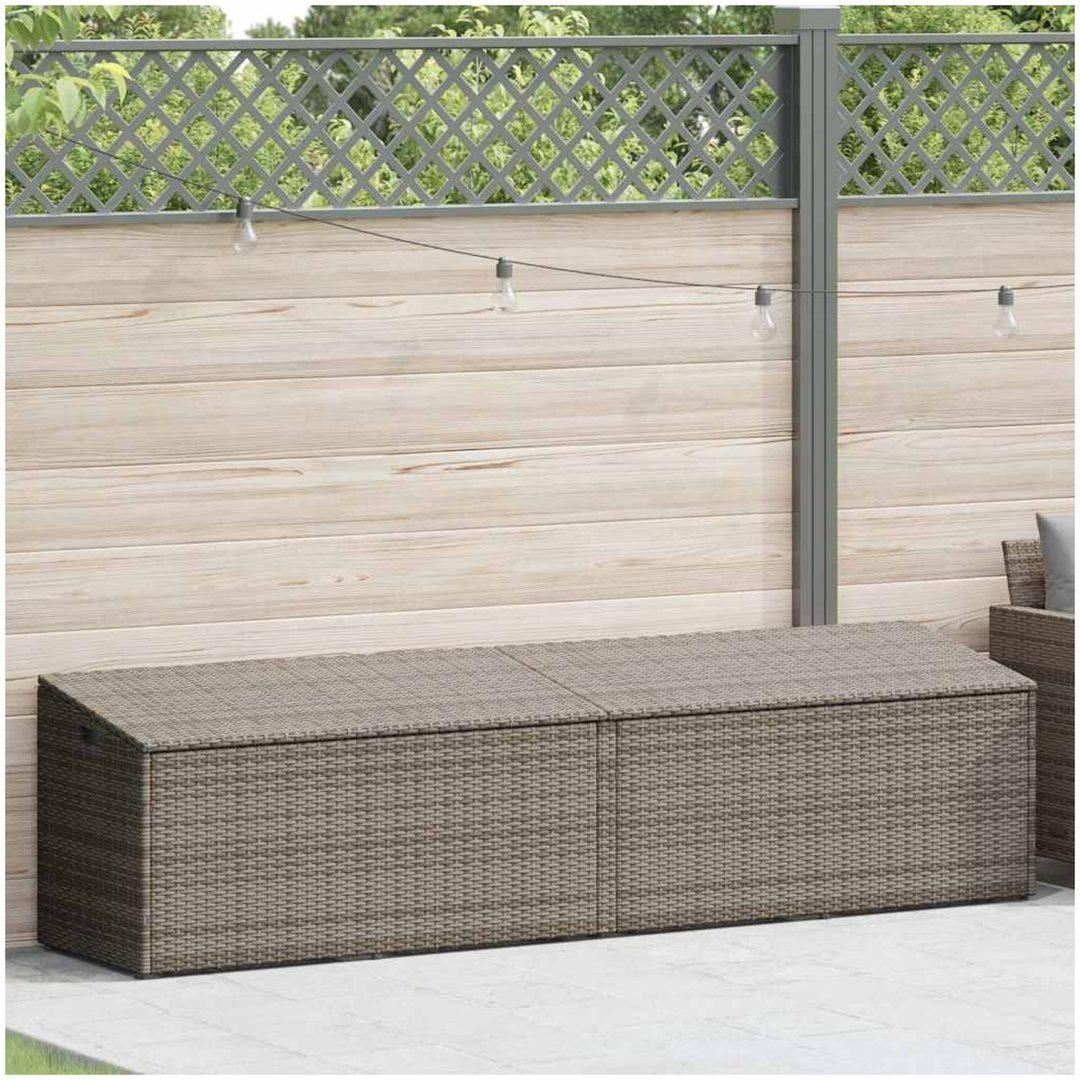 Förvaringslåda för trädgård grå konstrotting vidaXL 220 x 50 x 58 cm – bild 2