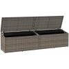 Förvaringslåda för trädgård grå konstrotting vidaXL 220 x 50 x 58 cm – miniatyr 4