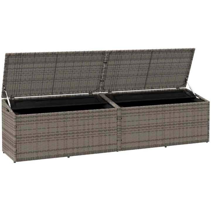 Förvaringslåda för trädgård grå konstrotting vidaXL 220 x 50 x 58 cm – bild 4