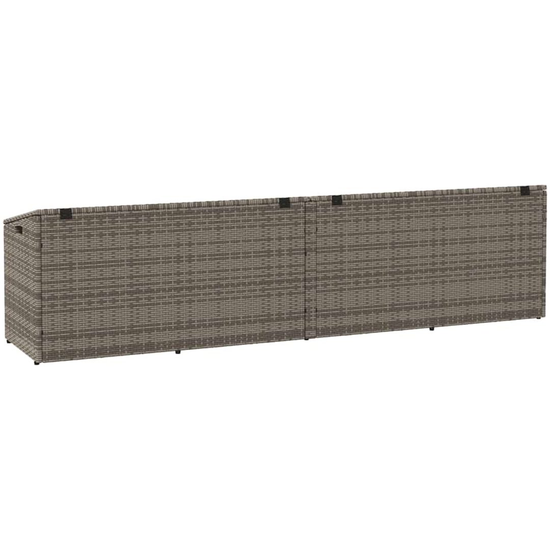 Förvaringslåda för trädgård grå konstrotting vidaXL 220 x 50 x 58 cm – bild 6