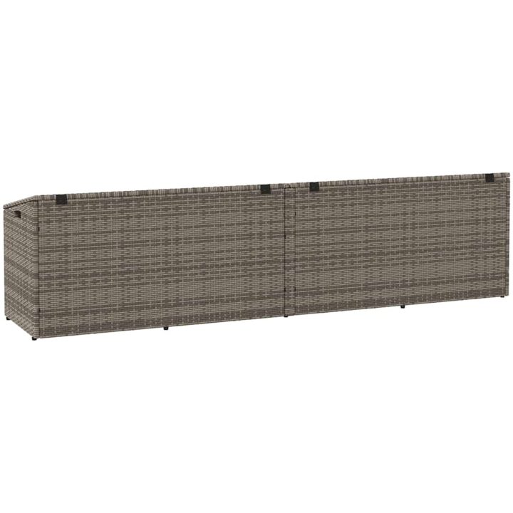 Förvaringslåda för trädgård grå konstrotting vidaXL 220 x 50 x 58 cm – bild 6