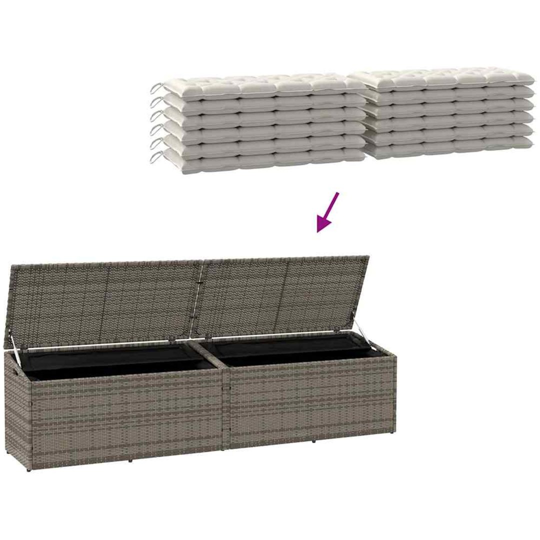 Förvaringslåda för trädgård grå konstrotting vidaXL 220 x 50 x 58 cm – bild 7